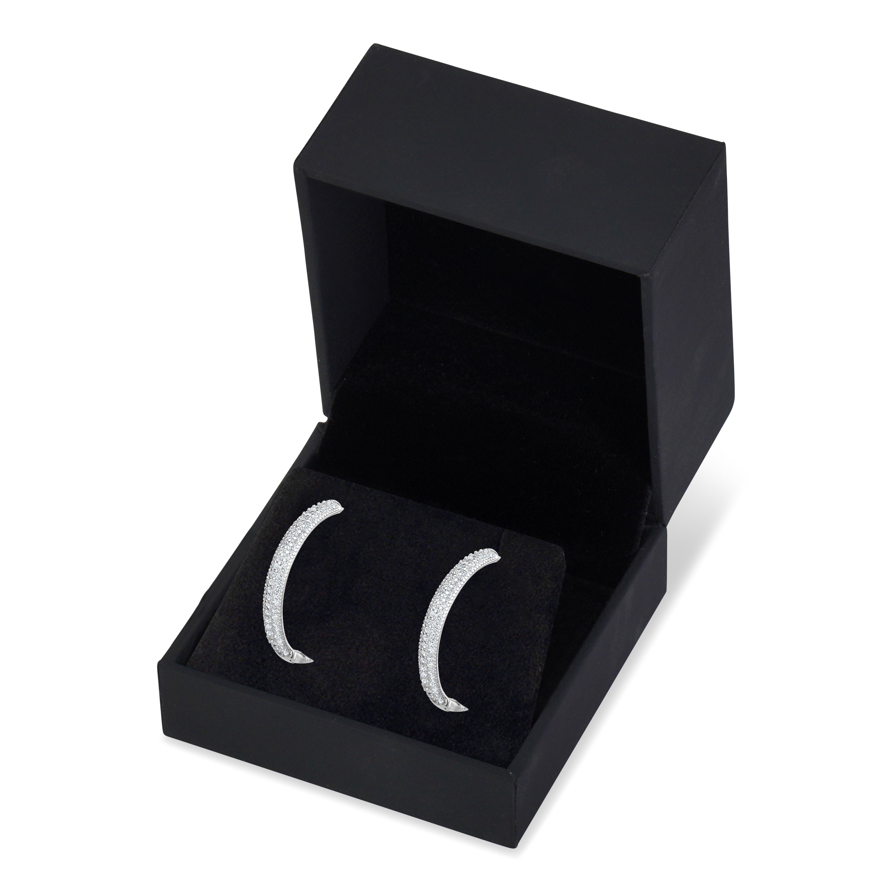 Club Rochelier 3A Cubic Zirconia In and Out Hoop Earrings