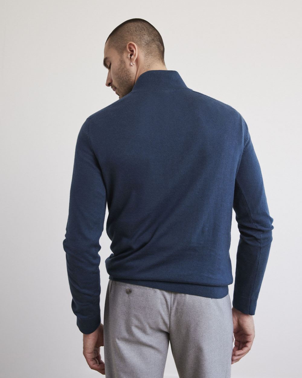 Mock-Neck Sweater with Half-Zip