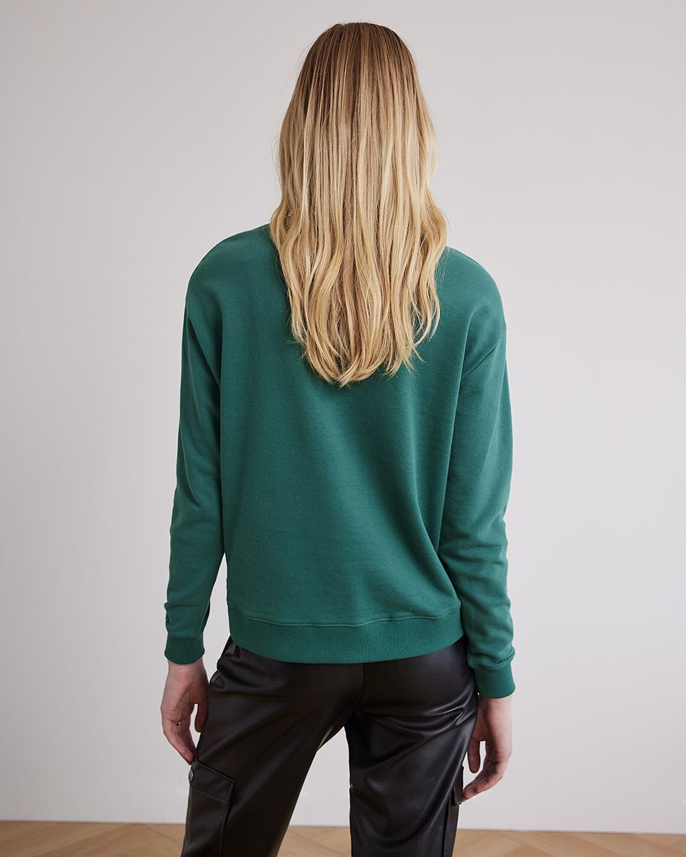 Long-Sleeve Crew-Neck Brushed French Terry Sweatshirt