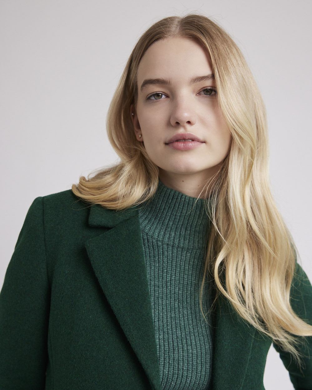 Classic One-Button Wool Coat