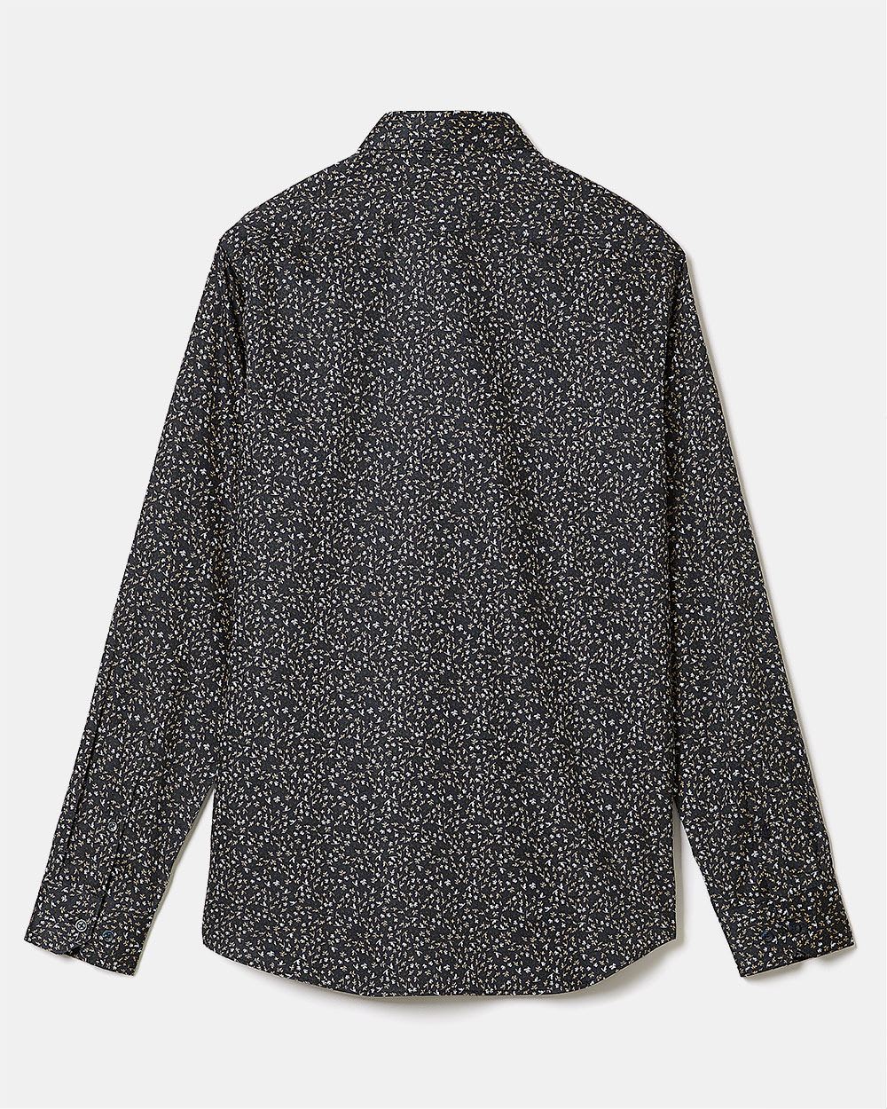 Tailored-Fit Dress Shirt with Micro Foliage Print