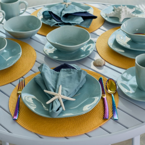Oxford Ryo Blue Bay 20 Pieces Dinnerware Set Service for 4