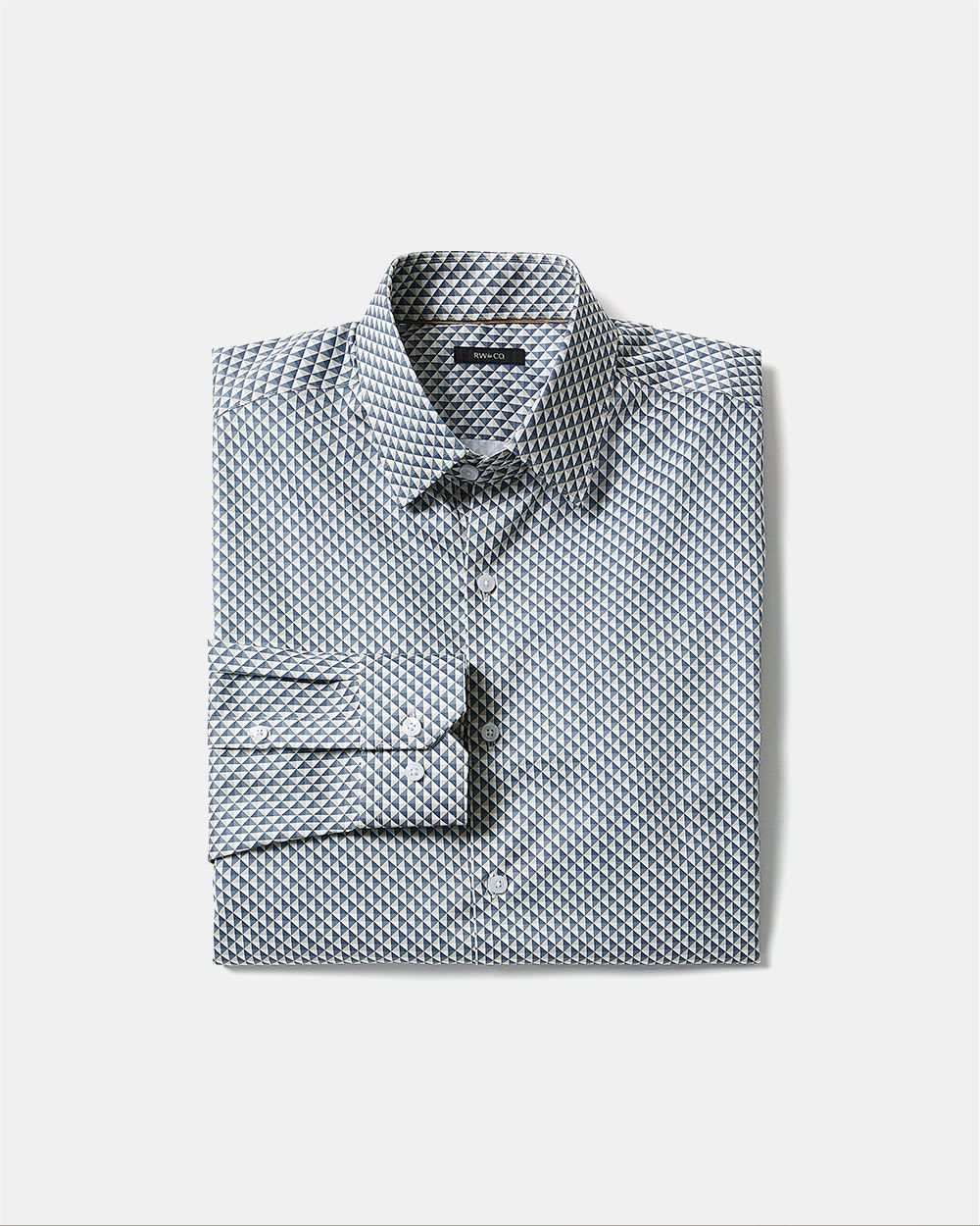 Tailored-Fit Dress Shirt with Small Psychedelic Pattern