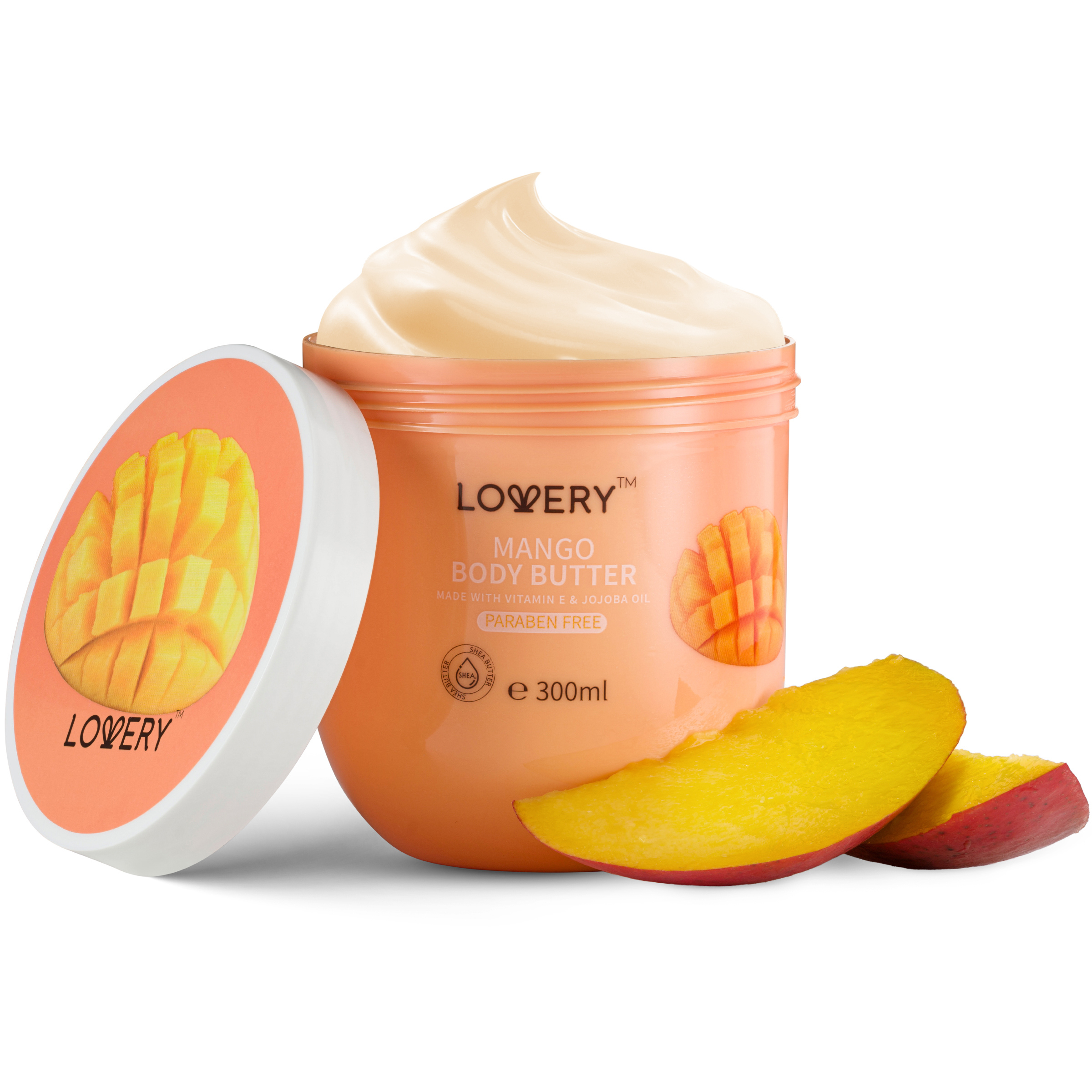 Lovery Mango Whipped Body Butter - 12oz Ultra-hydrating Shea Butter Body Cream
