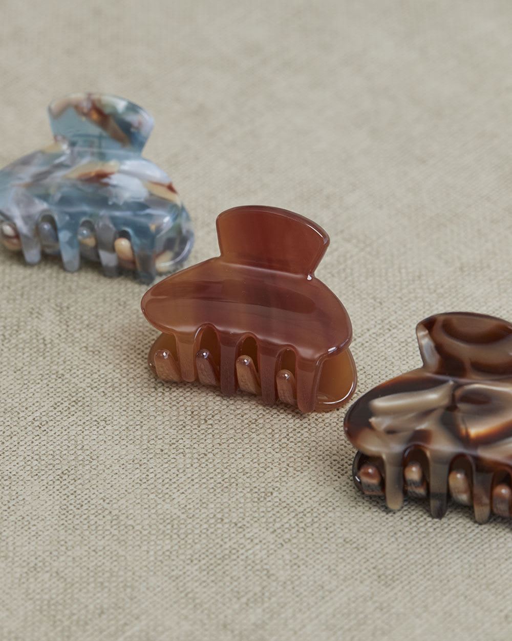 Small Acrylic Hair Grippers, Set of 3