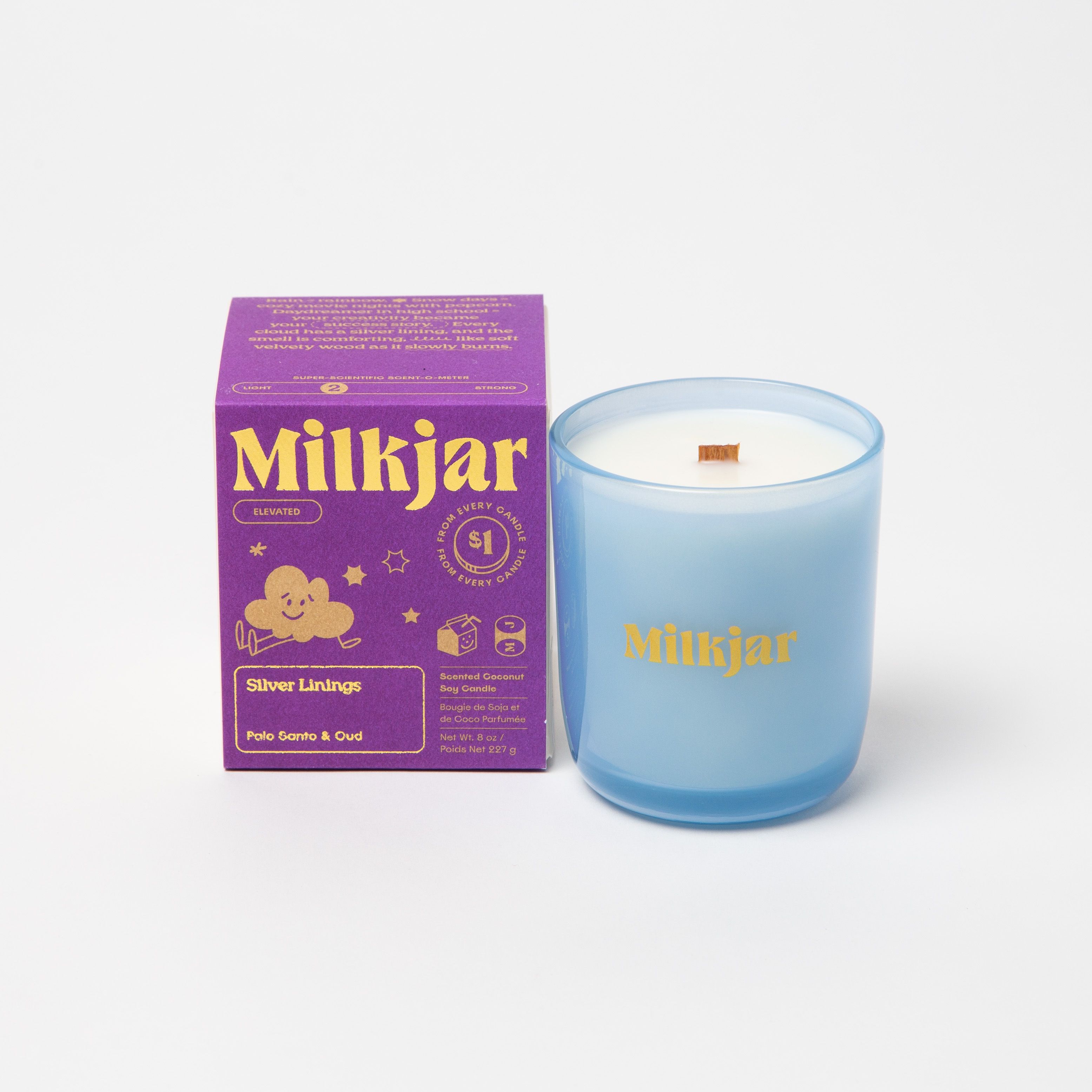 Milk Jar Silver Linings Candle | Palo Santo & Oud 8oz