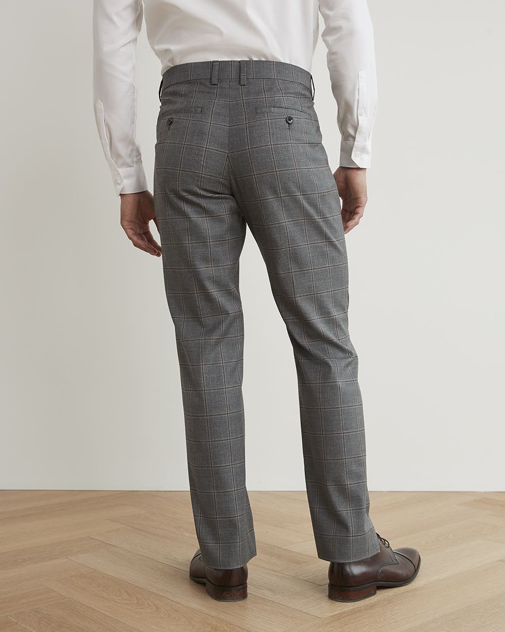 Tailored-Fit Windowpane Grey City Pant
