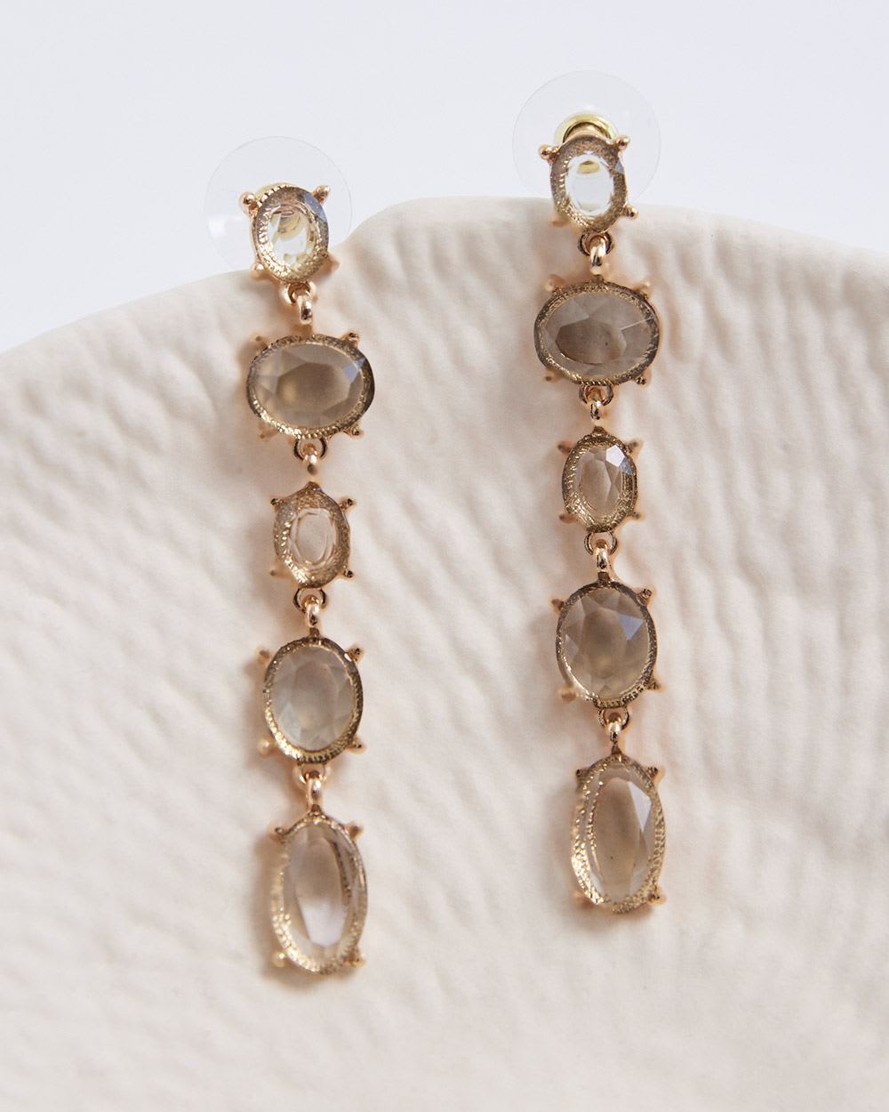 Pendant Earrings with Green Stones