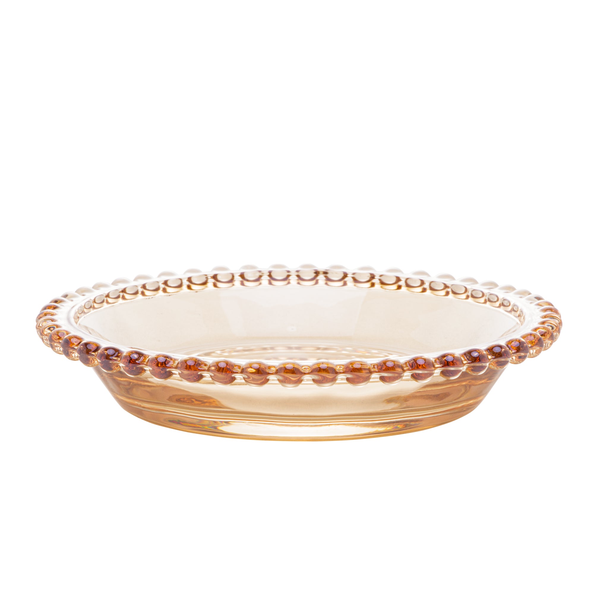 Pearl Collection Amber Crystal Deep Plates 14cm Set of 4