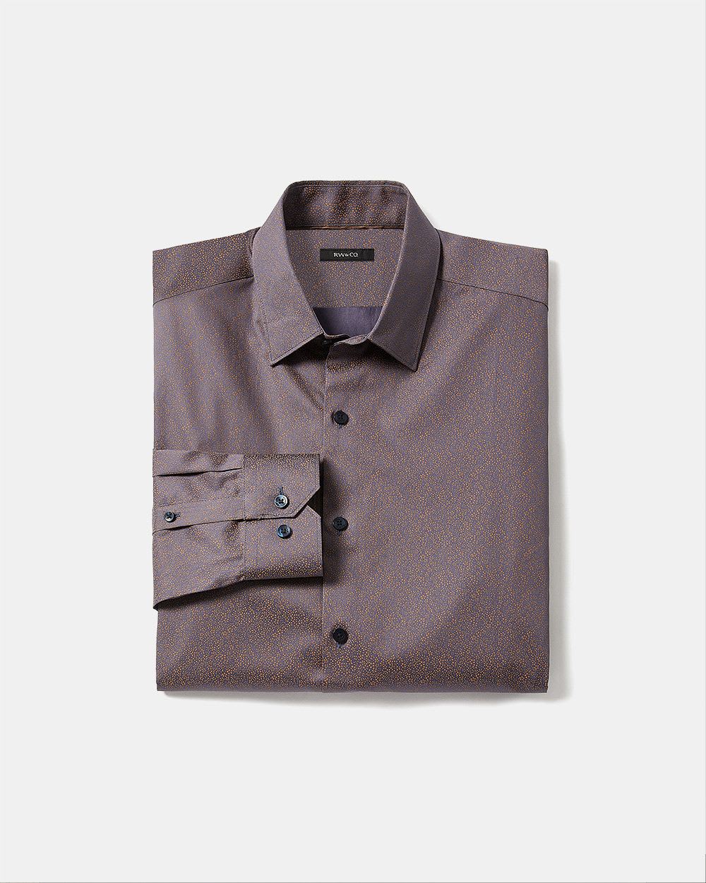 Slim-Fit Dress Shirt with Floral Pattern