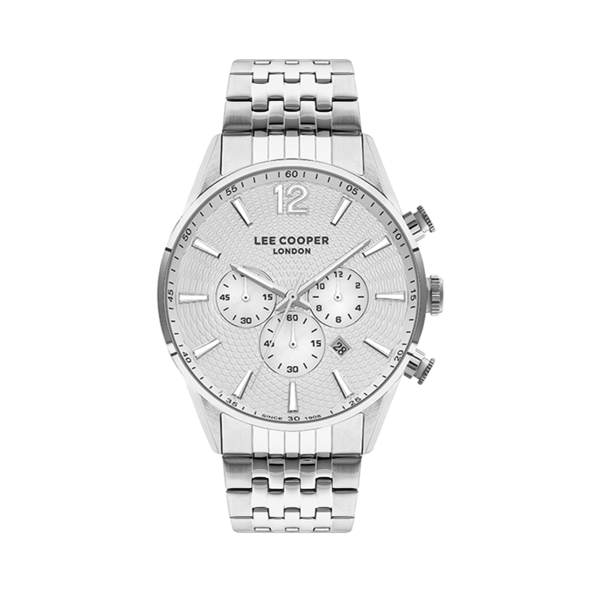 LEE COOPER-Men's Silver 46mm watch w/Silver Dial