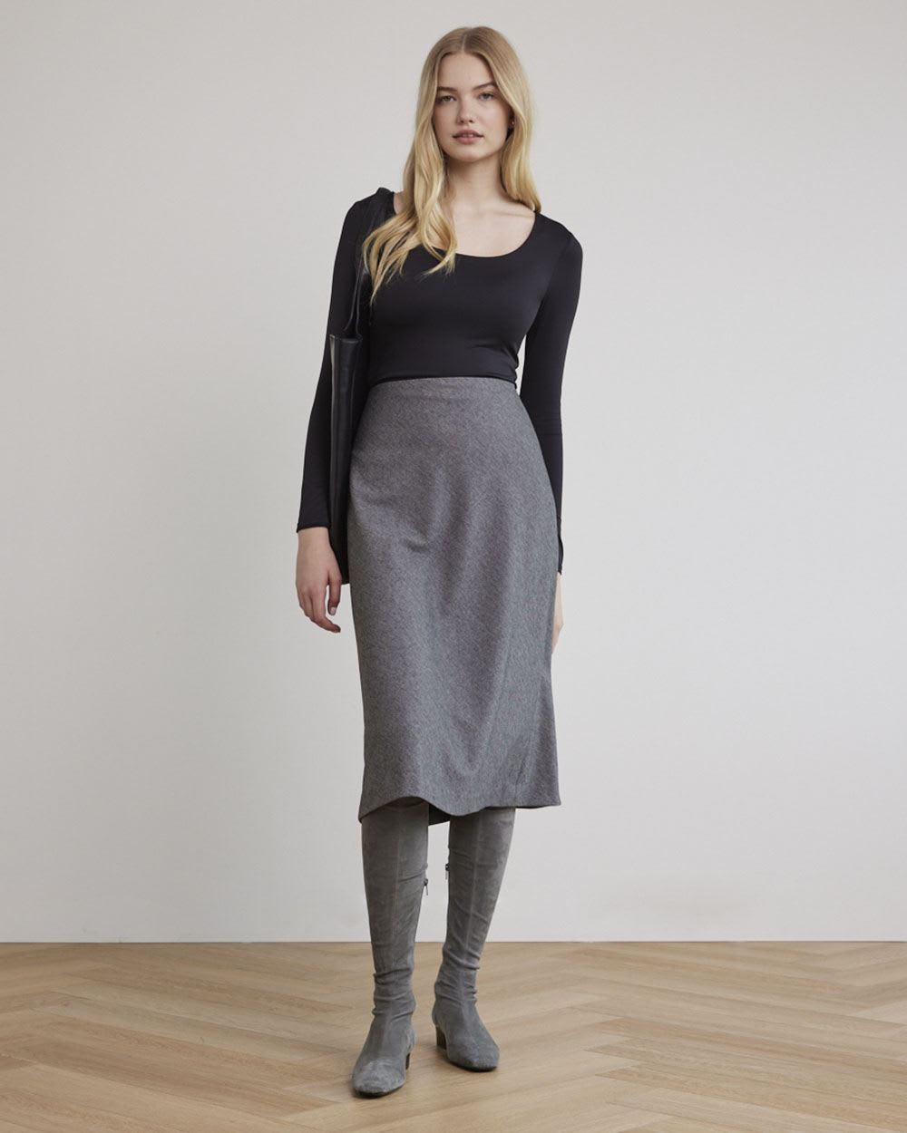 Long-Sleeve Scoop-Neck Bodycon Top, BodyConfident