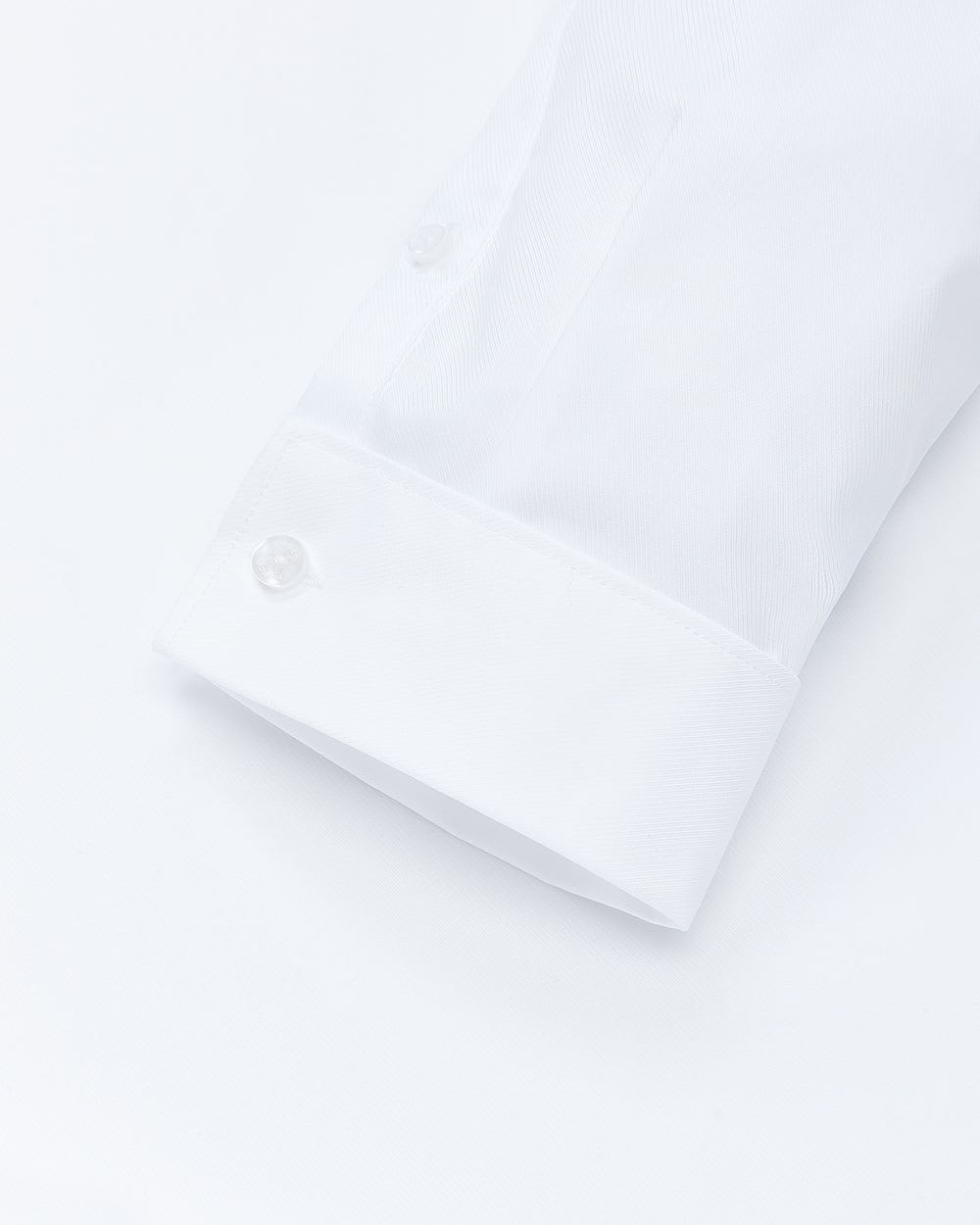 White Twill Dress Shirt with French Cuff