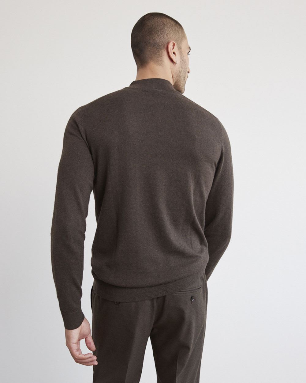 Solid Long-Sleeve Mock-Neck Sweater