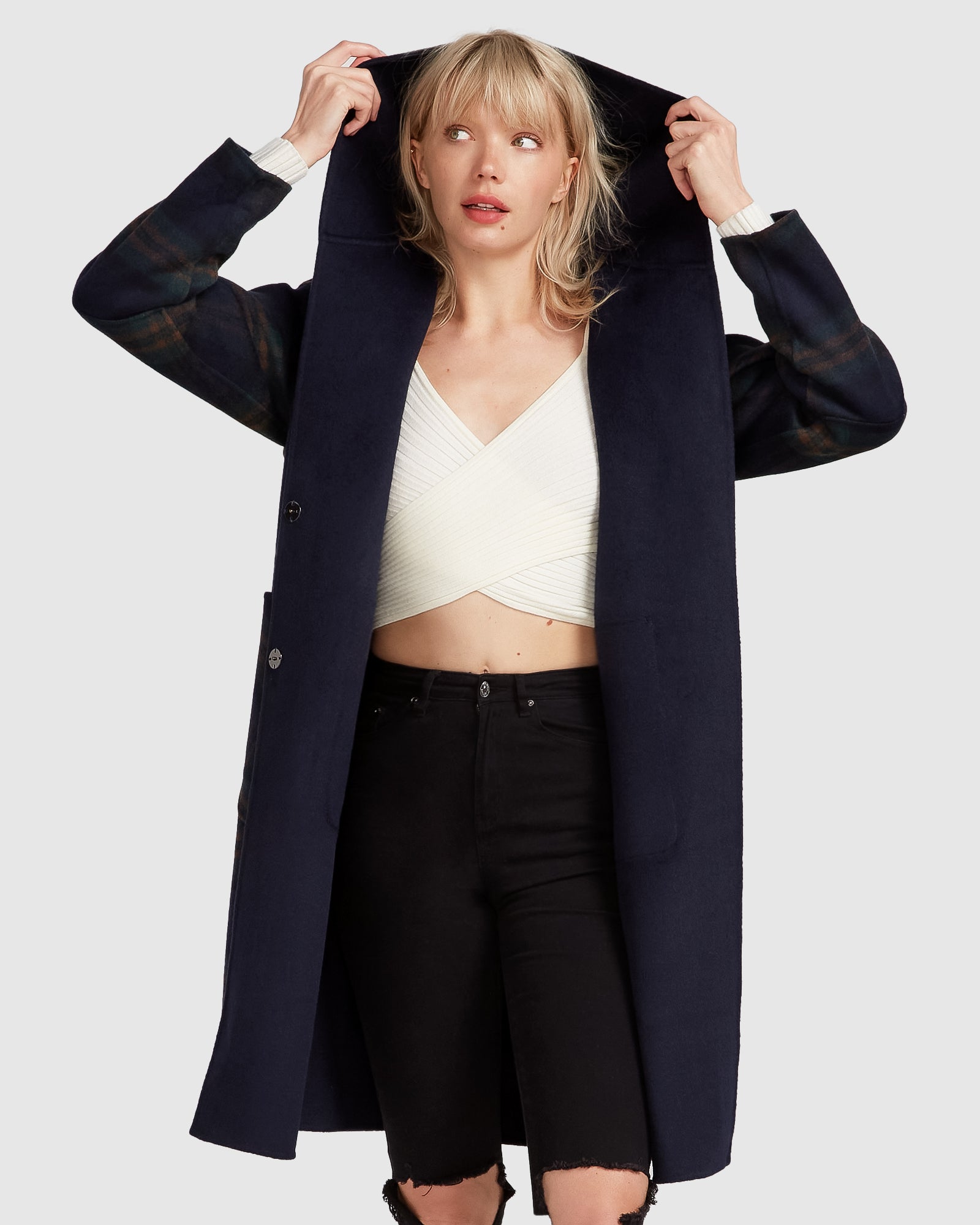 Belle & Bloom Walk This Way Wool Blend Oversized Coat