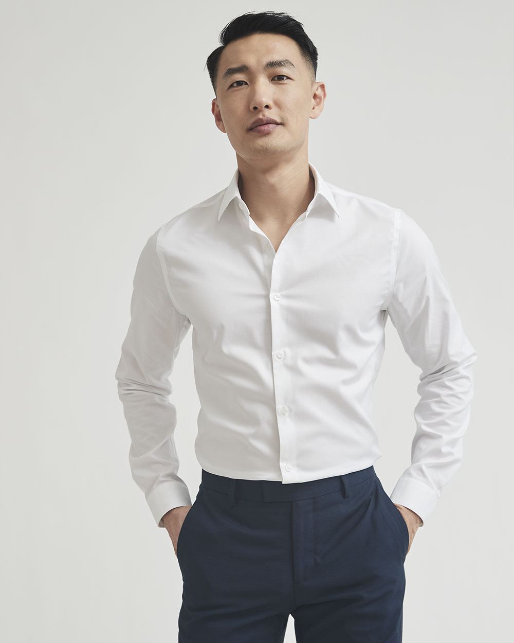 Solid Easy-care Twill Dress Shirt