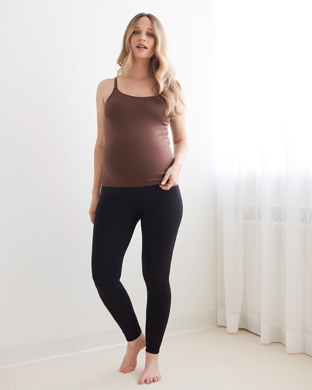 Seamless Scoop-Neck Nursing Cami - Thyme Maternity