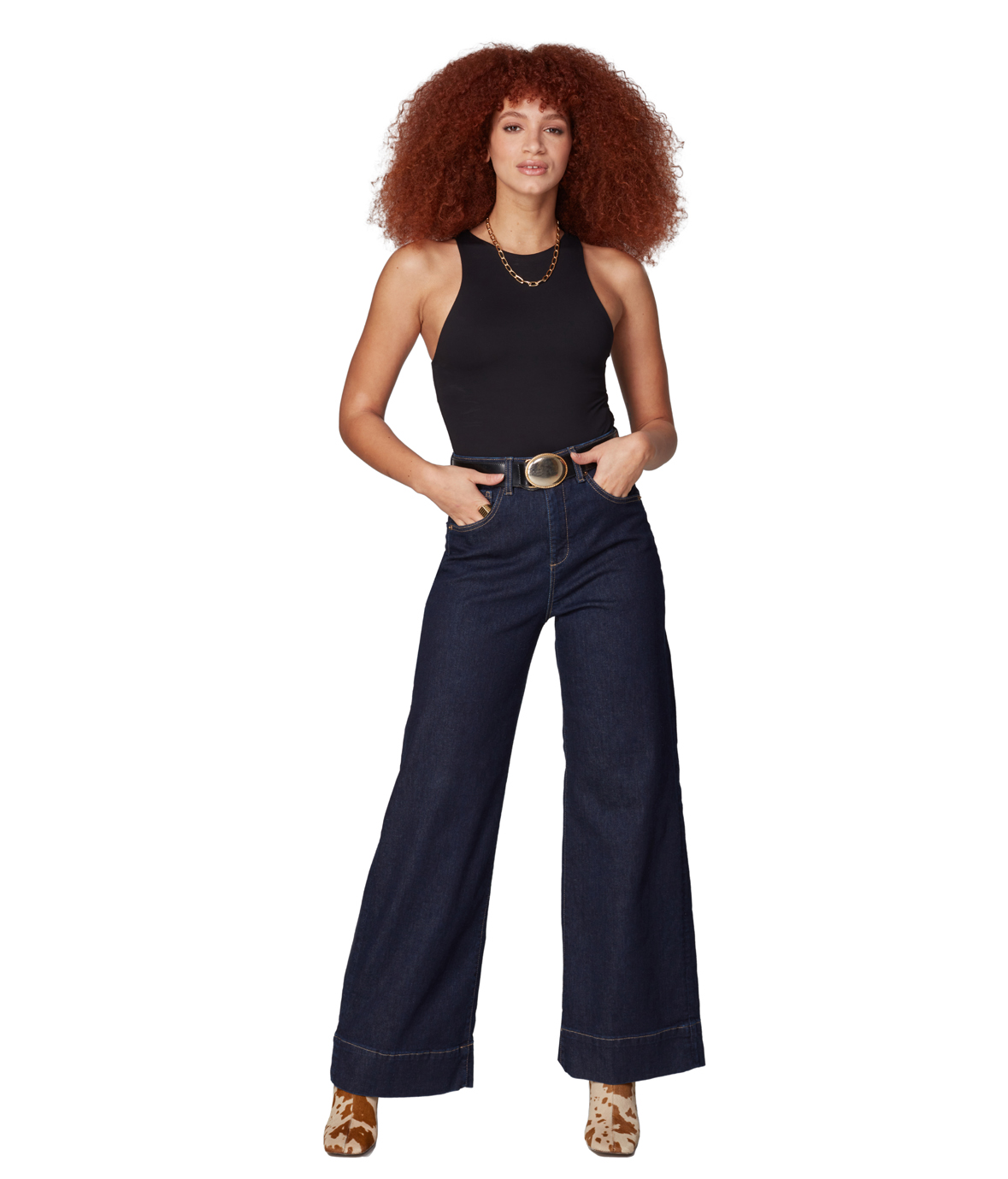 Lola Jeans MILAN-DRB High Rise Wide Leg Jeans