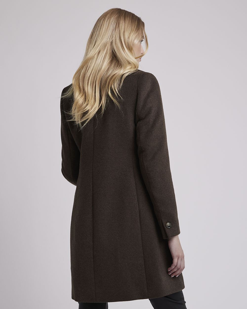Classic One-Button Wool Coat
