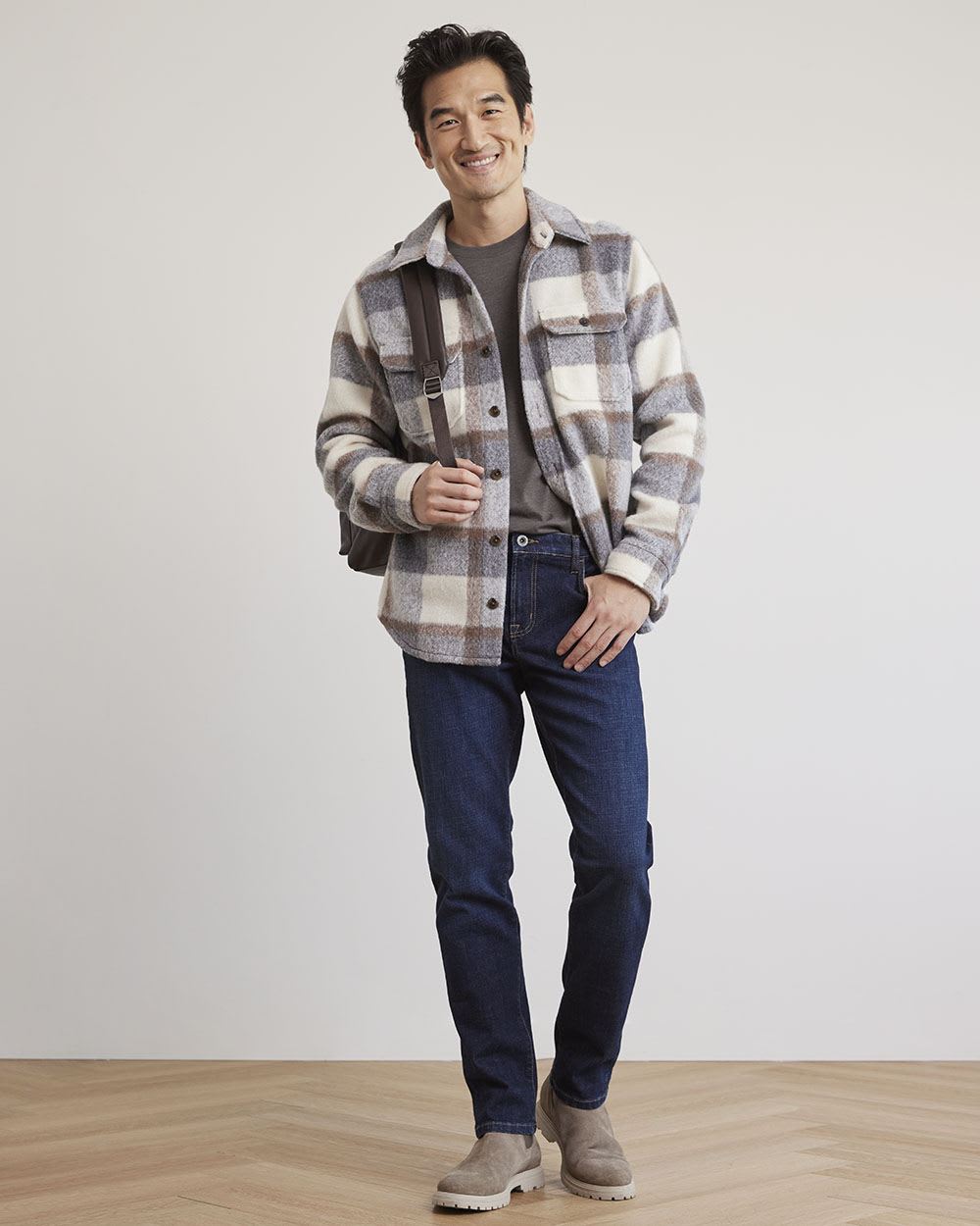 Solid Short-Sleeve Crew-Neck Tee with Chest Pocket