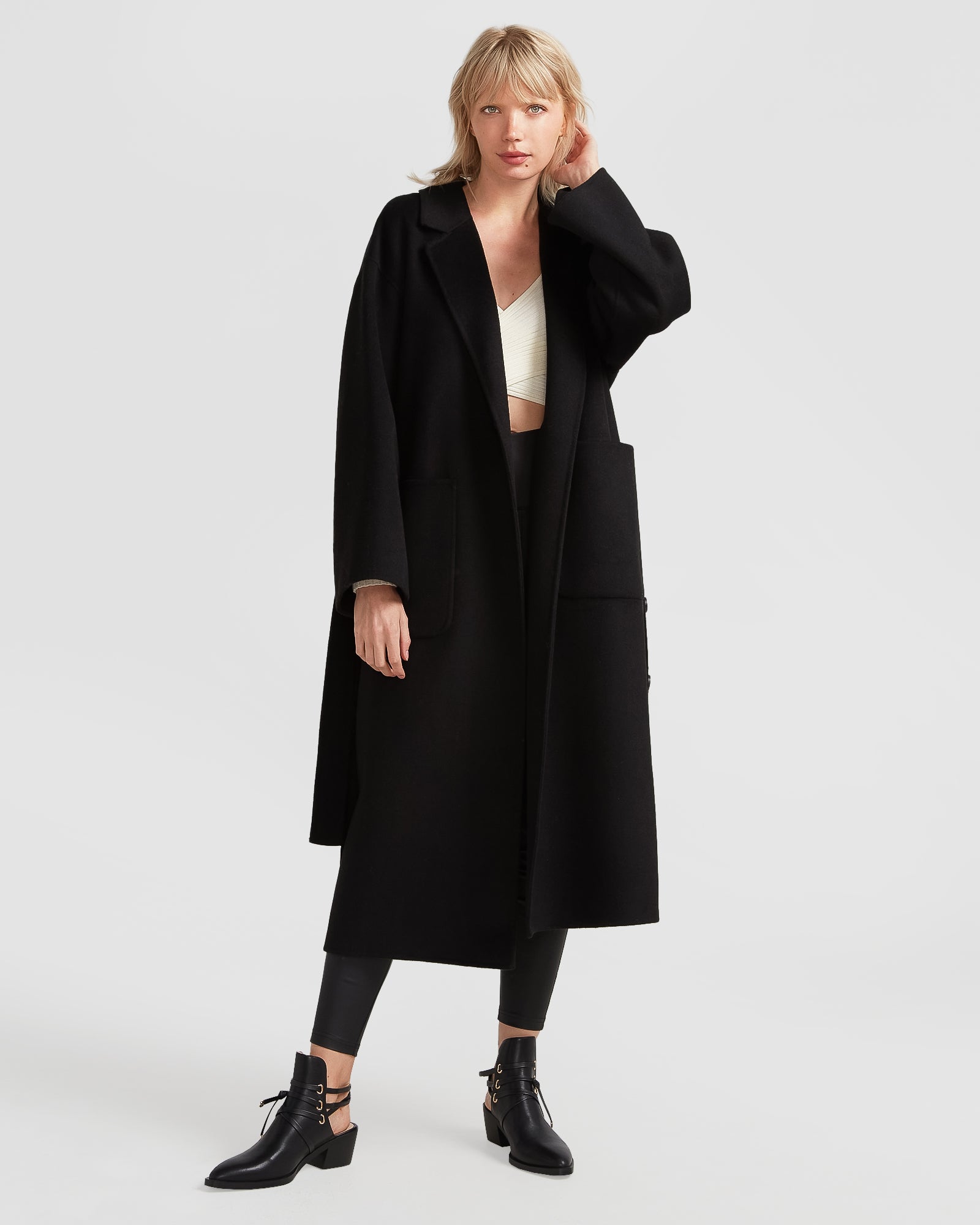 Belle & Bloom Wide Awake Split Hem Overcoat