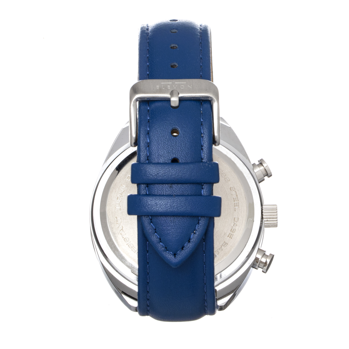Elevon - Bombardier Chronograph Leather-Strap Watch - Blue/White