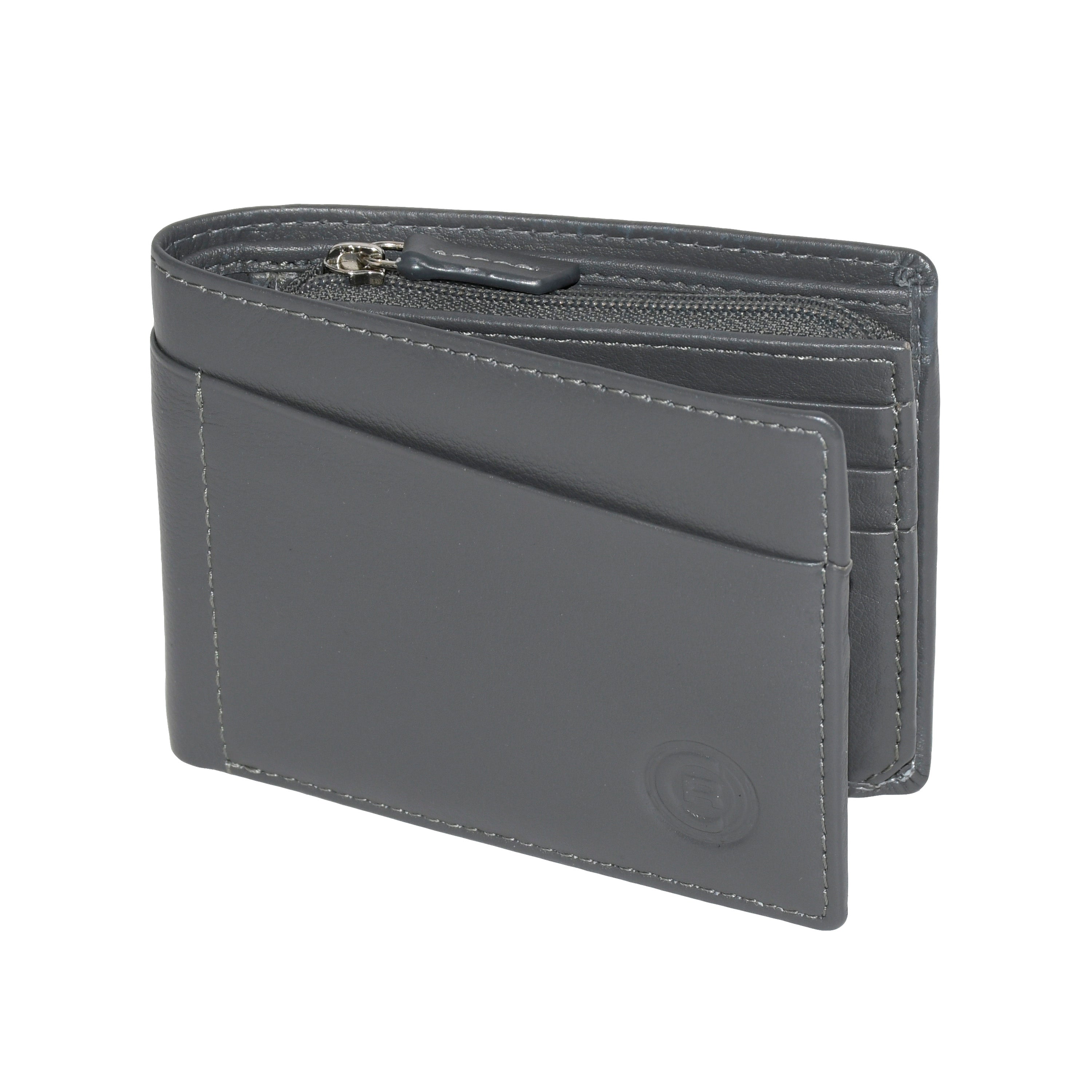 Club Rochelier Men's Slim Wallet with Zippered Pocket