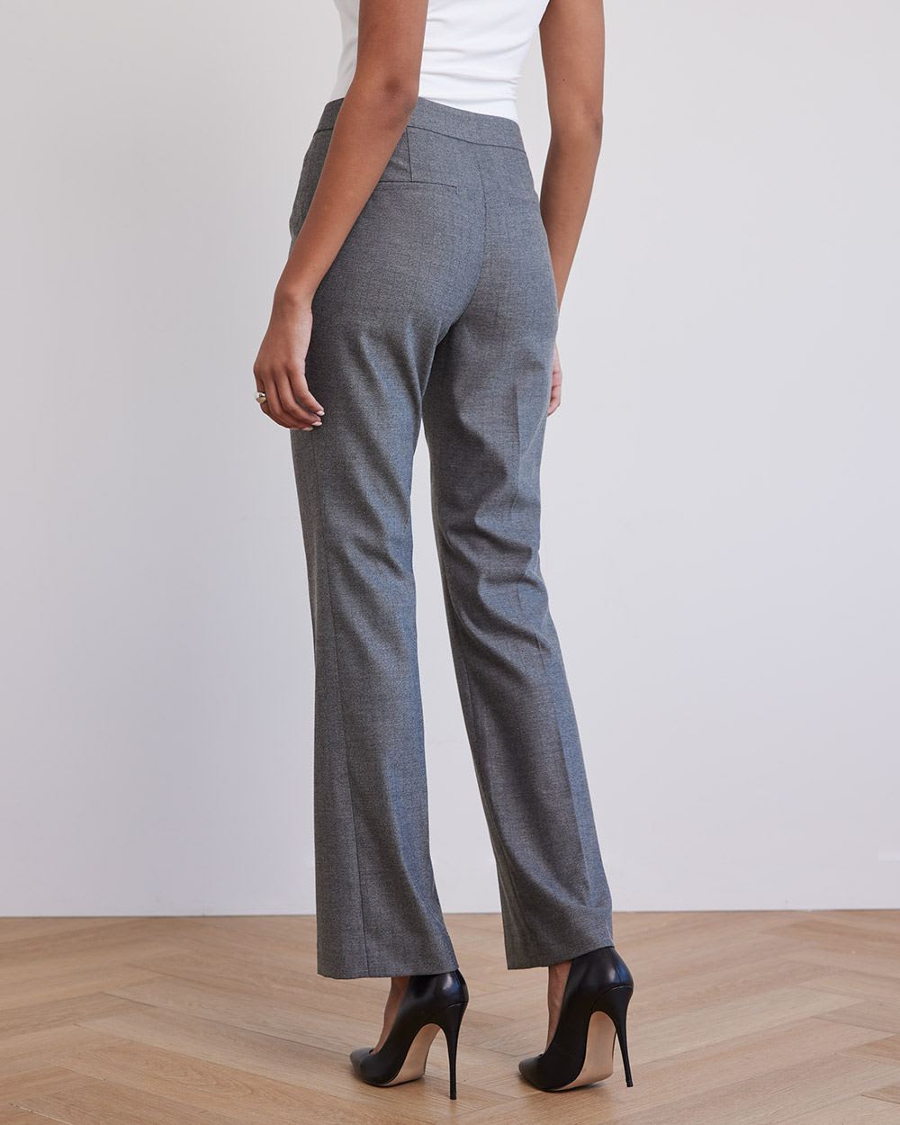 Flare-Leg Mid-Rise Flannel Pant