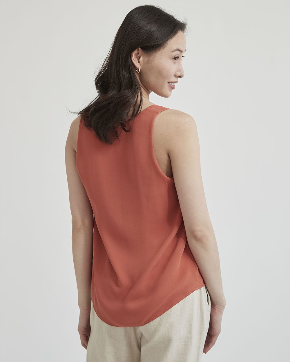 Silky Crepe Square-Neck Cami