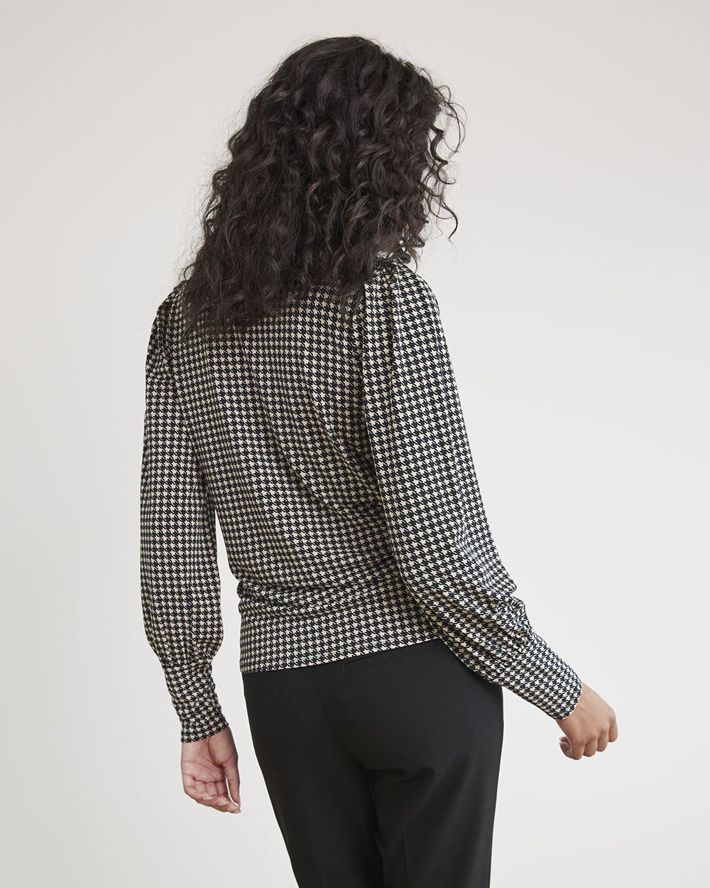 Crew-Neck T-Shirt with Long Puffy Sleeves