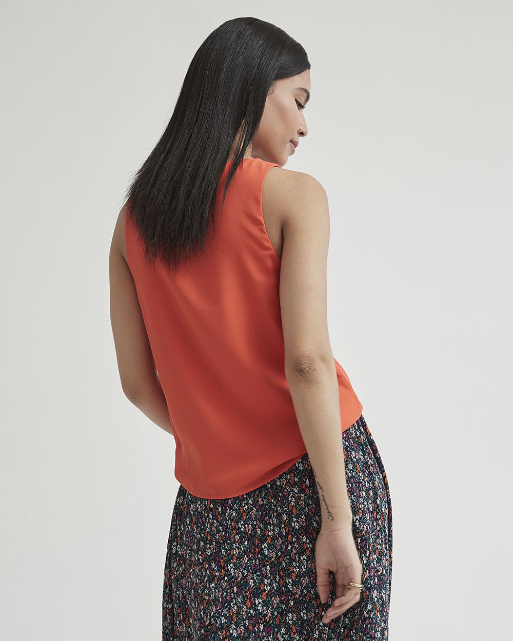 Silky Crepe Square-Neck Cami