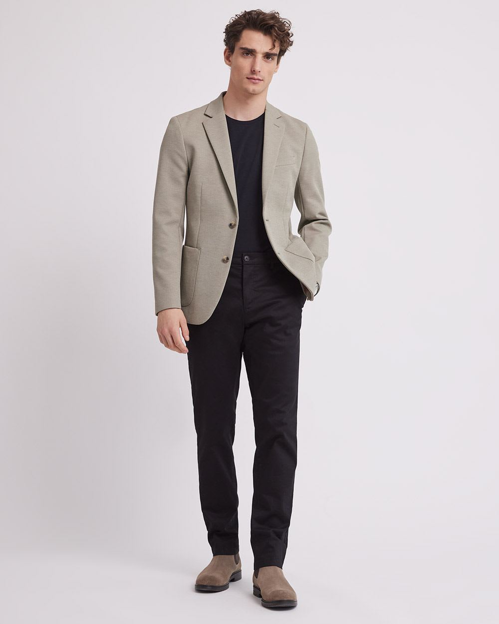 Slim-Fit Knit Blazer