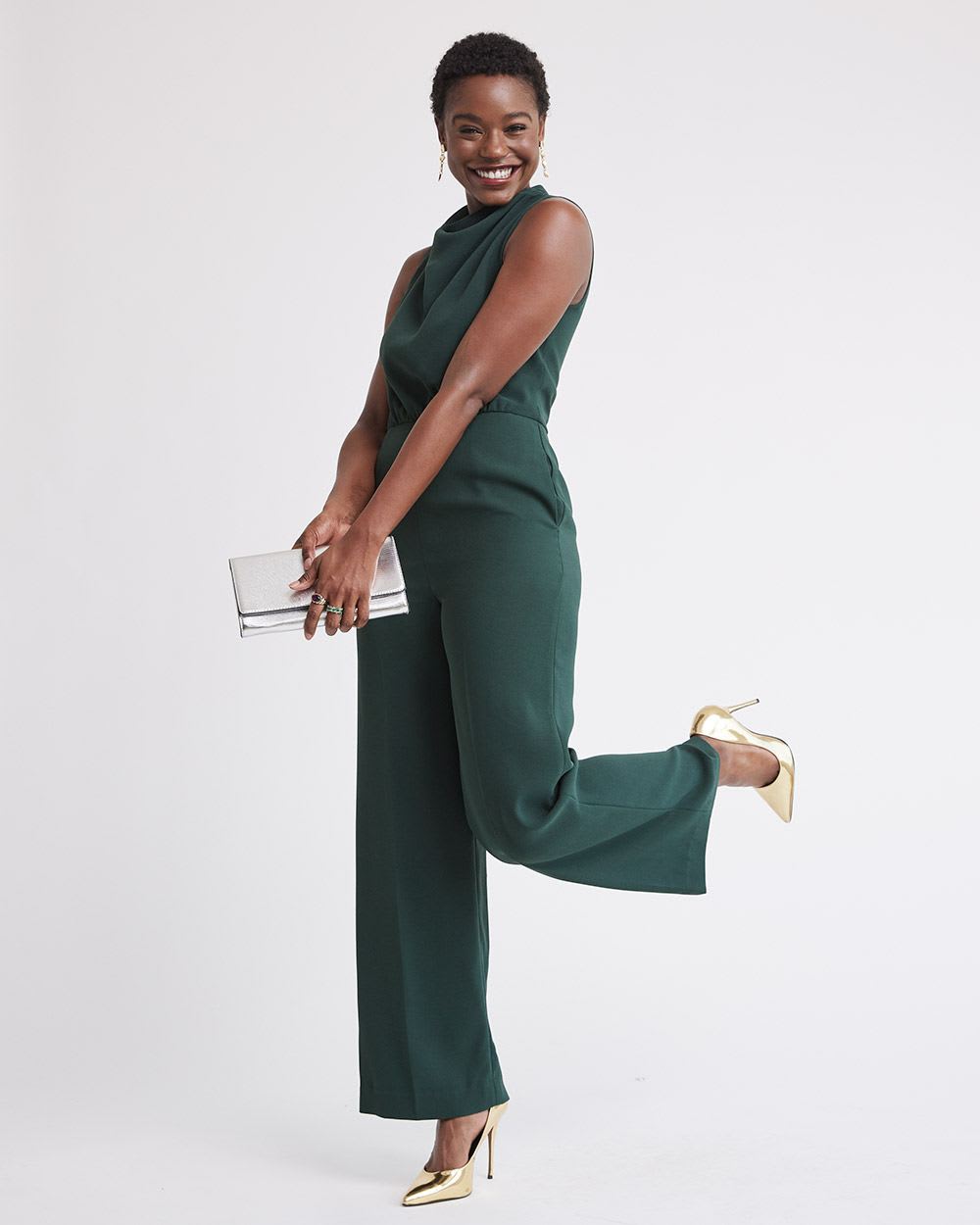 Sleeveless Wide-Leg Jumpsuit with Open Back