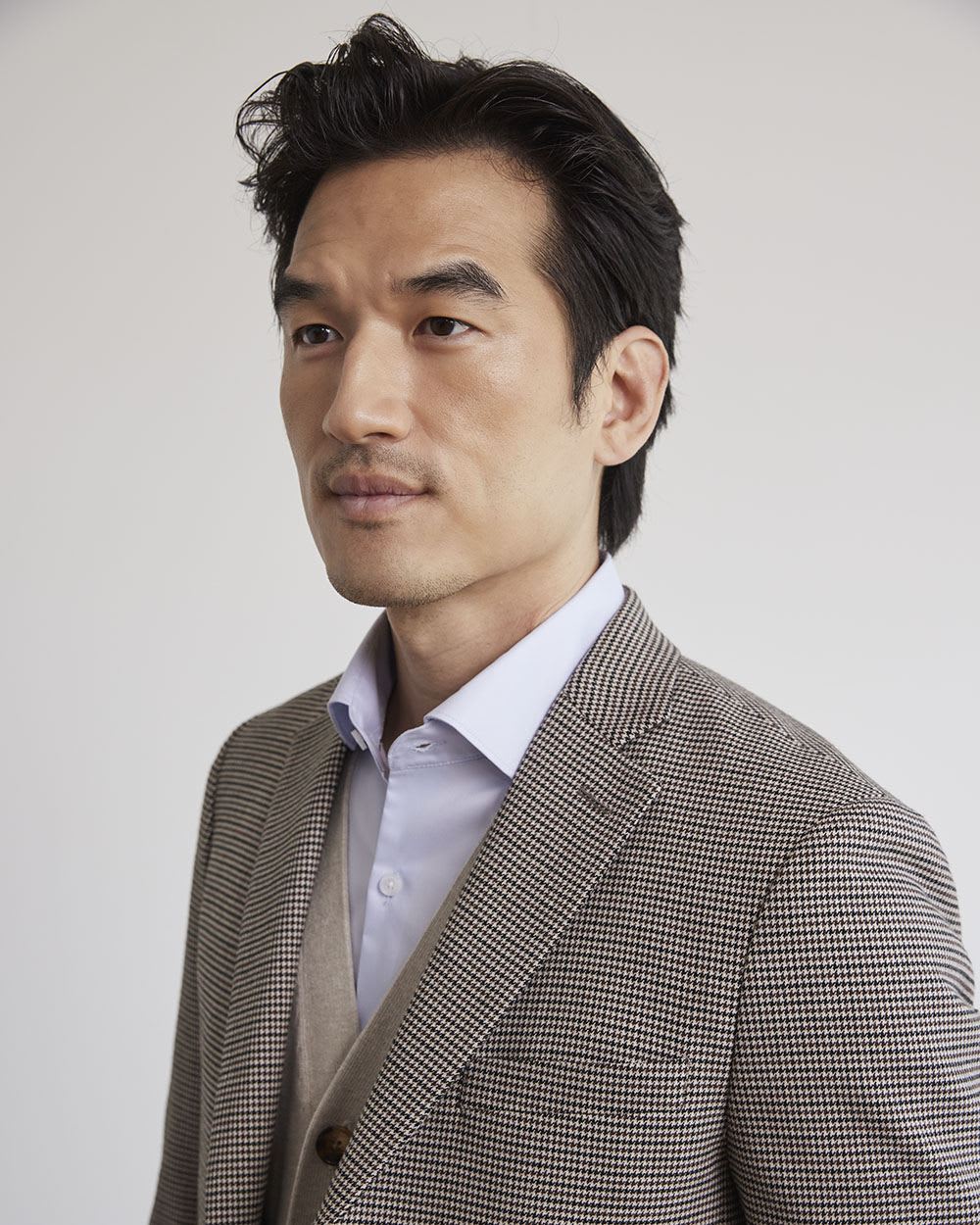 Slim Brushed Houndstooth Blazer