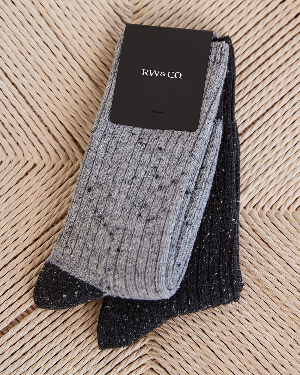 Two-Tone Cozy Socks, 2 pairs