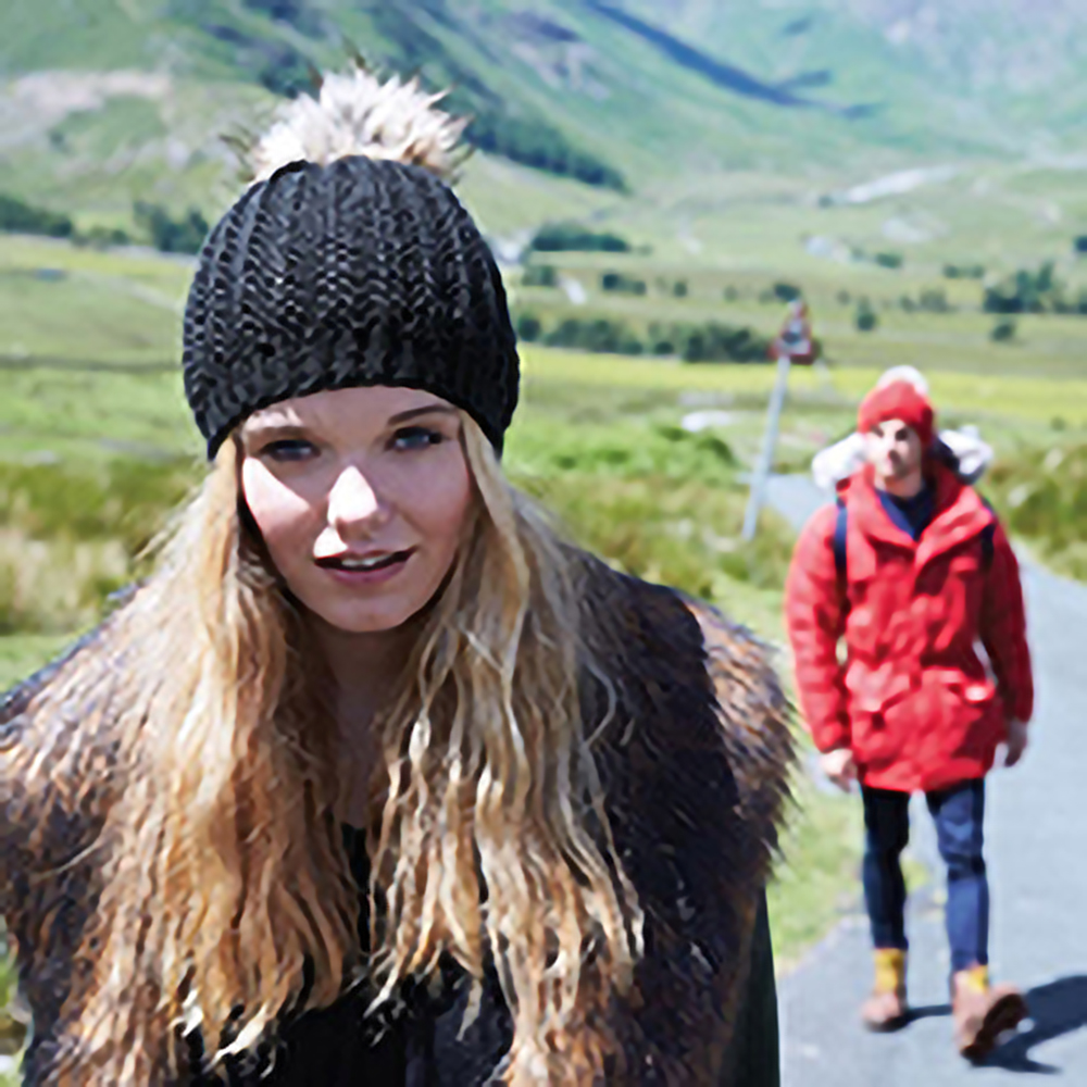 Beechfield - Ladies/Womens Faux Fur Pom Pom Winter Beanie