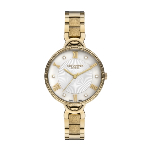 LEE COOPER-Women's Yellow Gold 34mm watch w/White Dial