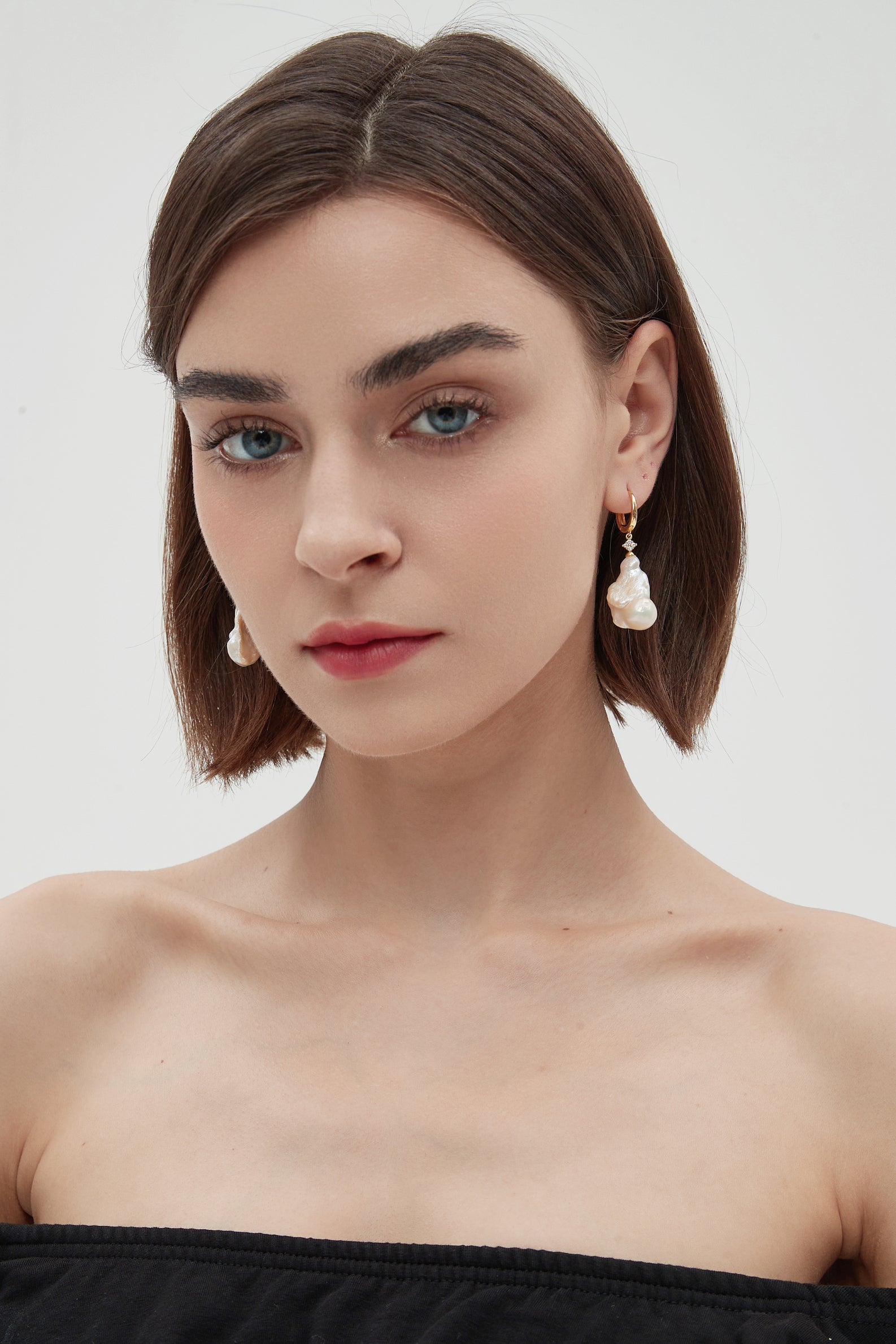 Classicharms-Thalassa Hoop Baroque Pearl Drop Earrings