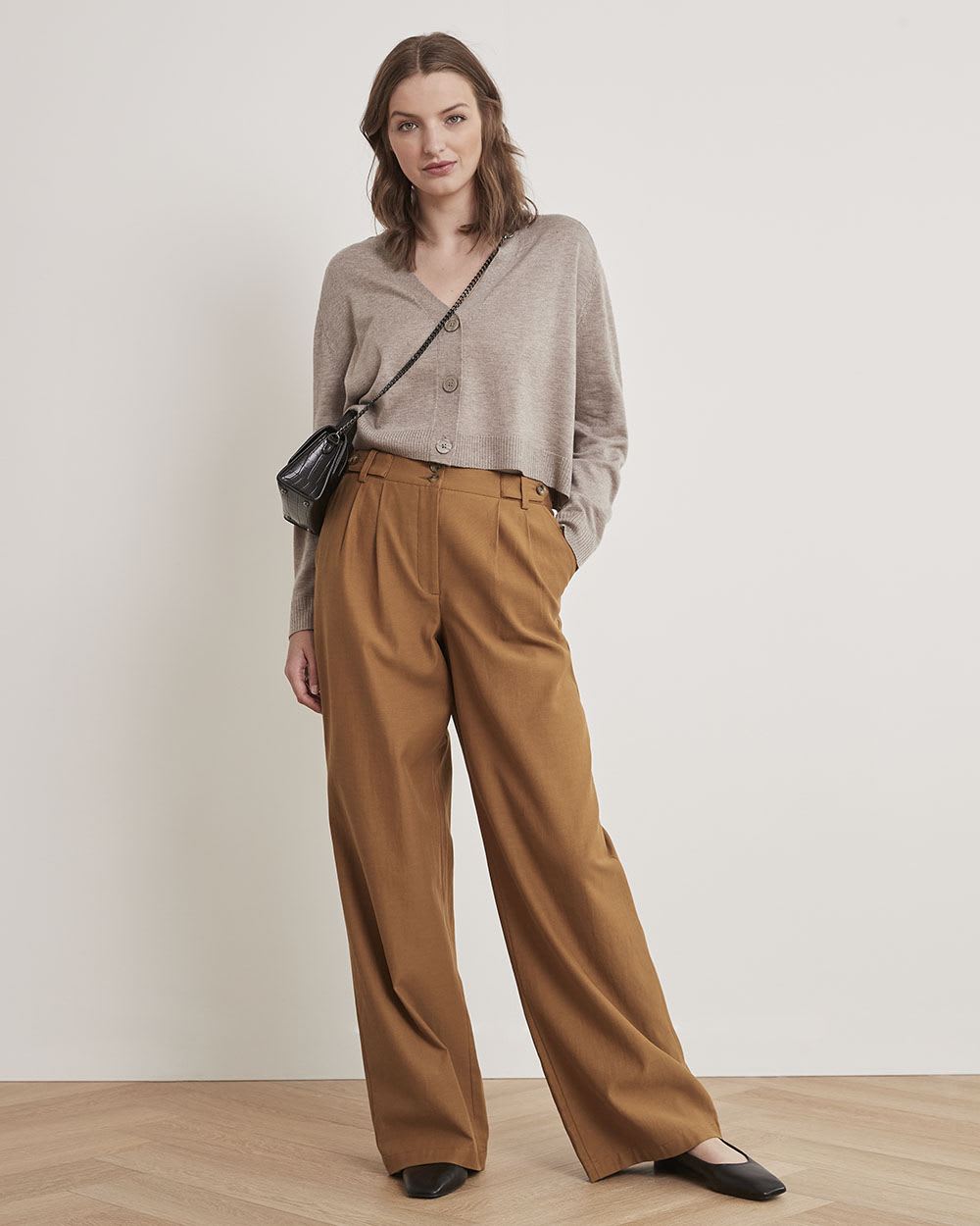 Short Boxy Buttoned-Down Cardigan