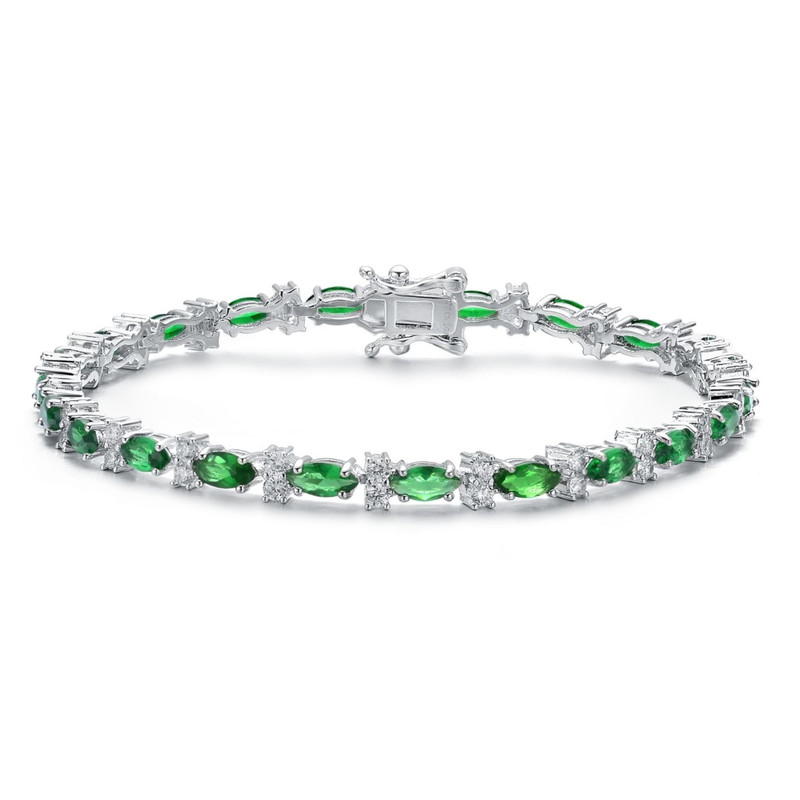 Sterling Silver with 3mm Coloured Cubic Zirconia Tennis Bracelet