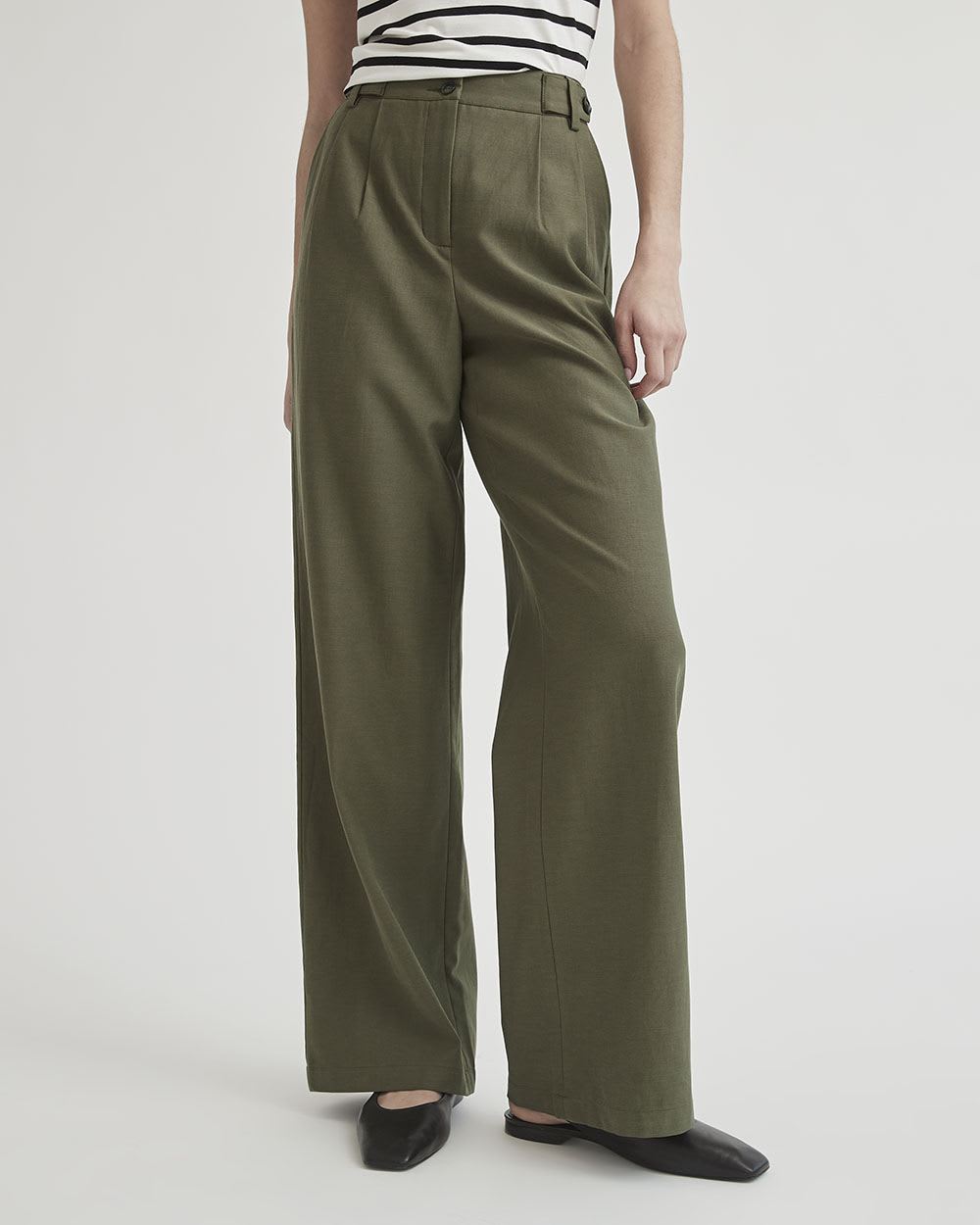 Wide-Leg High-Rise Tencel Pant