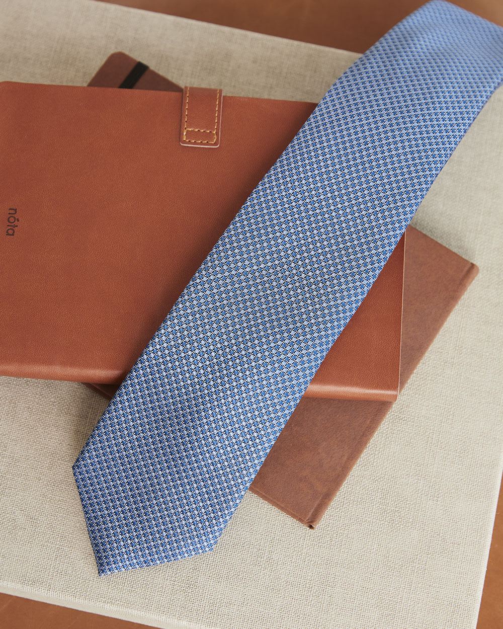 Dark Blue Regular Tie with Micro Geo Pattern