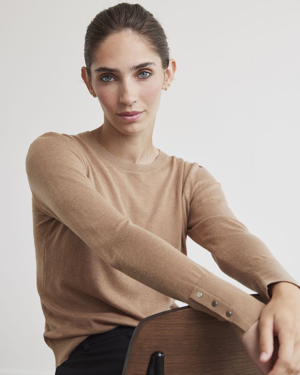 Fine Jersey Long-Sleeve Classic Sweater