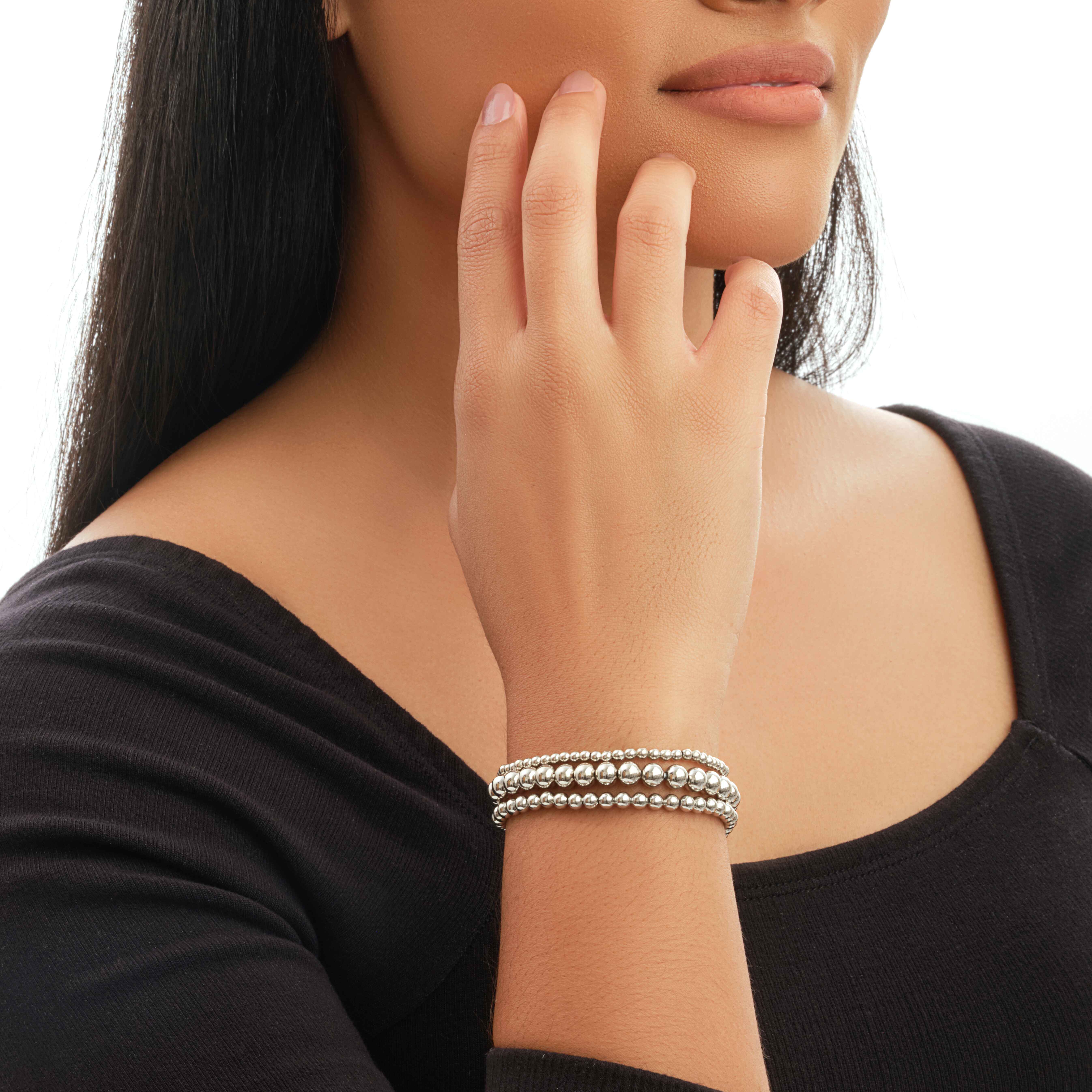 Sterling Forever - Beaded Stretch Bracelet Sets