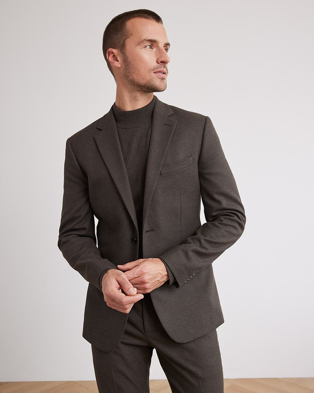Slim-Fit Brushed Suit Blazer
