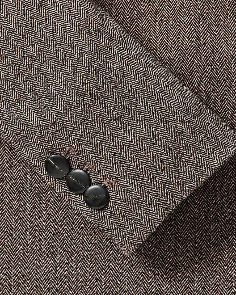 Loose Double-Breasted Herringbone Crop Blazer