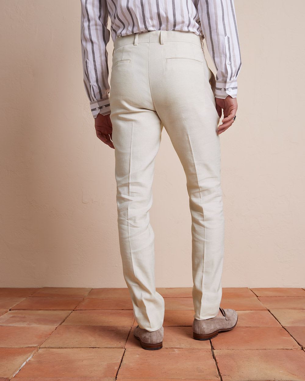 Slim Fit Stretch Linen Suit Pant