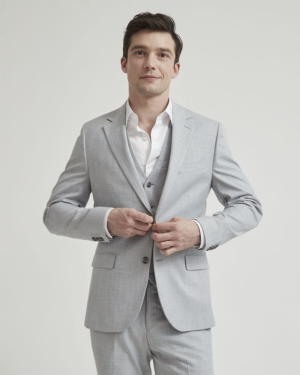 Regular-Fit Essential Light Grey Suit Blazer