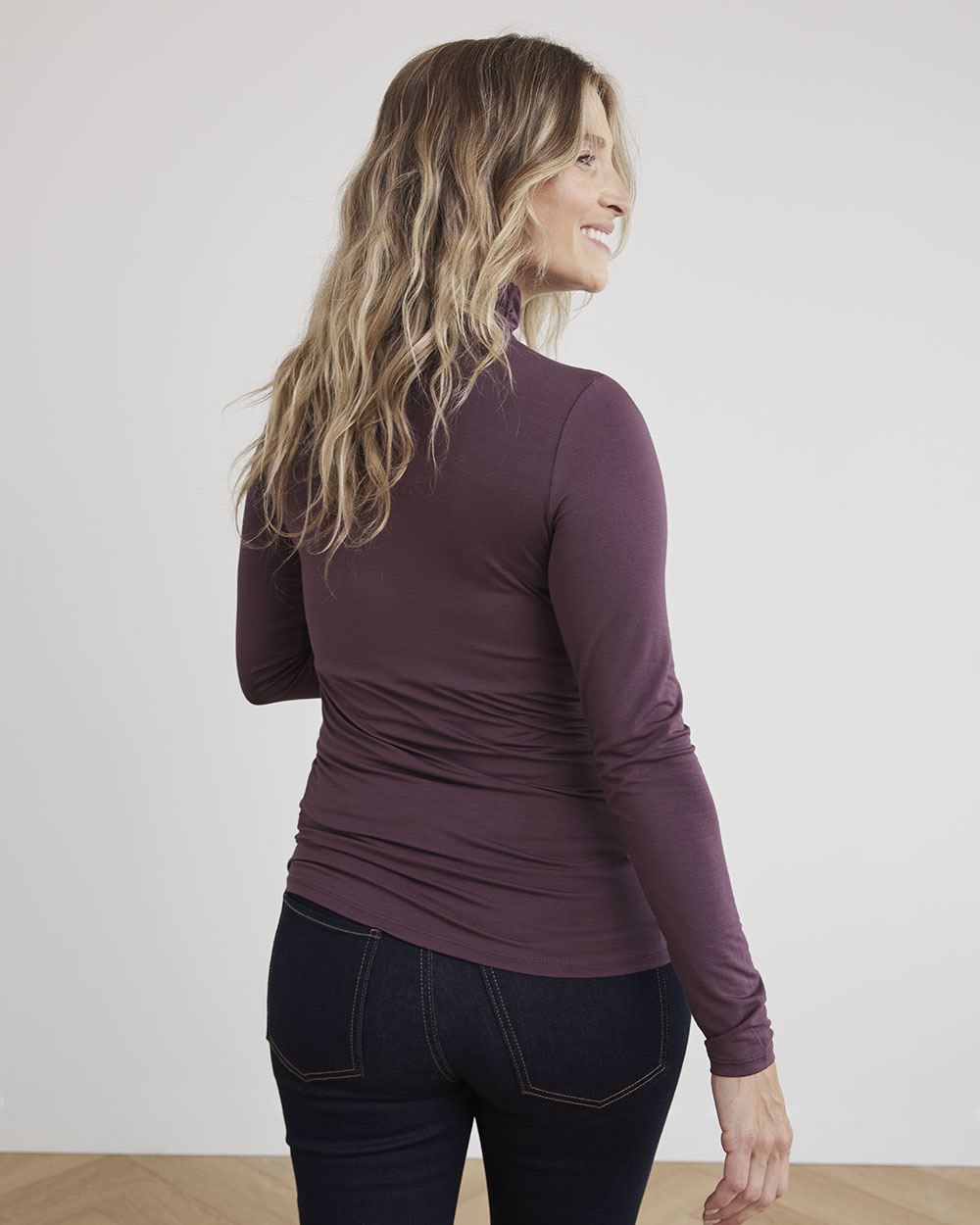 Long Sleeve Mock-Neck T-Shirt - Thyme Maternity