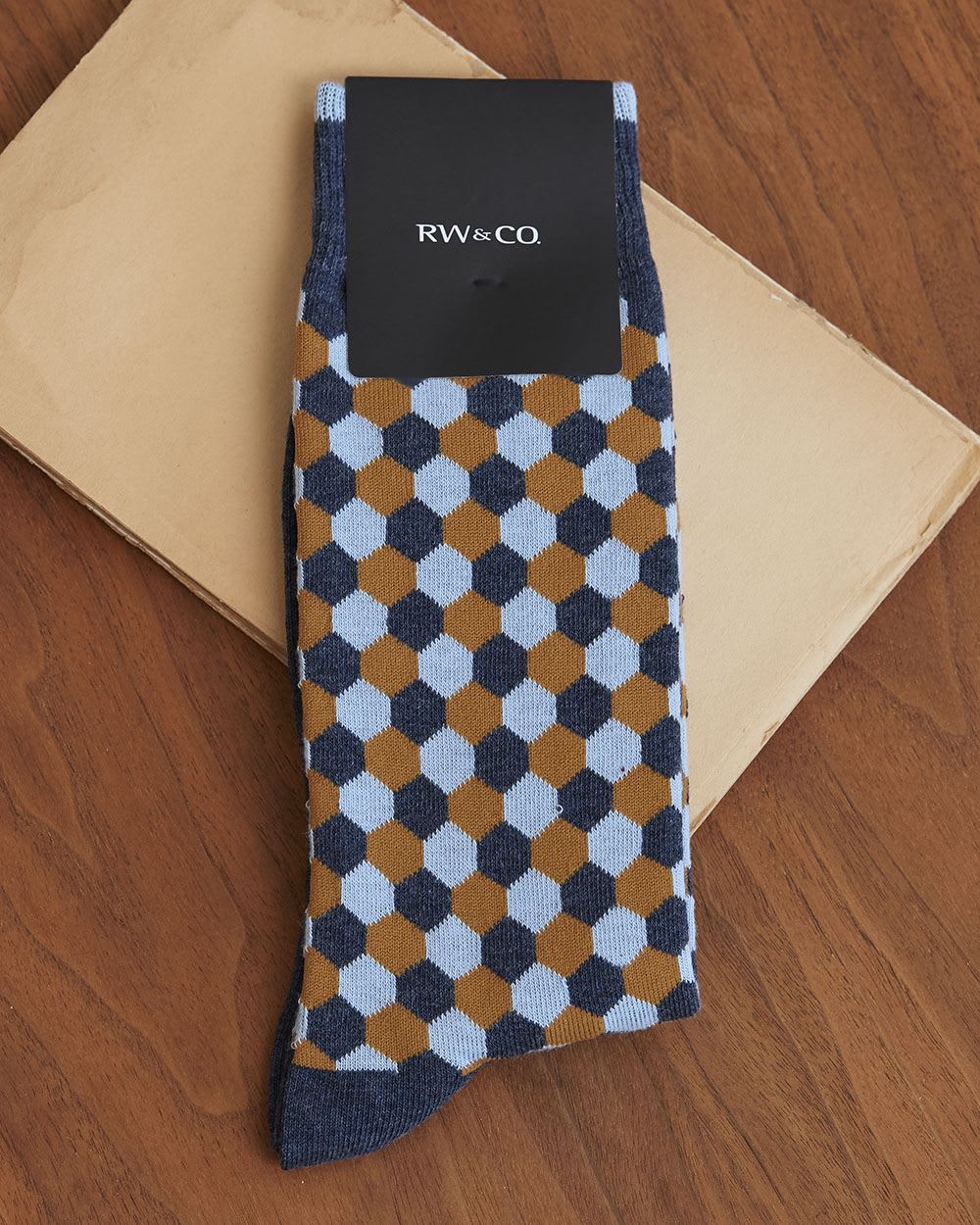 Blue and Yellow Geo Socks